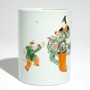 A Chinese famille verte brushpot in Kangxi style, 19/20th C. — photo 2