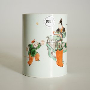A Chinese famille verte brushpot in Kangxi style, 19/20th C. — photo 8