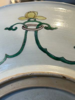 A Chinese famille verte 'Buddhist lion' dish, lingzhi mark, Kangxi — 照片 12