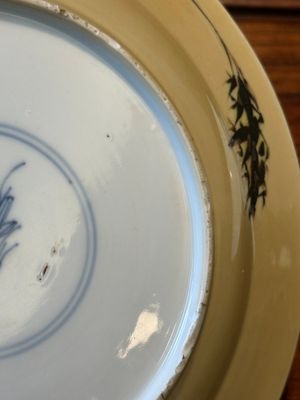 A Chinese famille verte café-au-lait ground plate and a monochrome white plate, Kangxi — photo 8