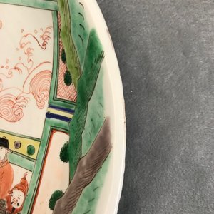A Chinese famille verte charger with a narrative scene, Kangxi — photo 13