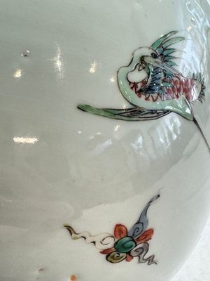 A Chinese famille verte 'Cranes' bowl, Kangxi — photo 11