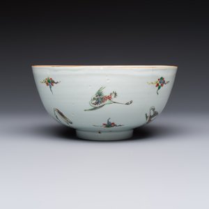A Chinese famille verte 'Cranes' bowl, Kangxi — photo 2