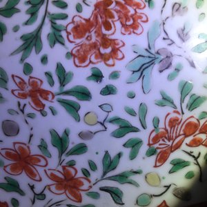 A Chinese famille verte dish and a monochrome green plate, Kangxi — 照片 8
