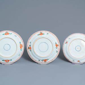 A Chinese famille verte dish and six plates, Kangxi — photo 5