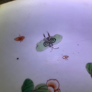 A Chinese famille verte dish with a bird on a flowery branch, Kangxi — 照片 3