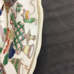 A Chinese famille verte dish with a war scene, Kangxi — 照片 6