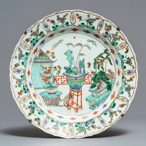 A Chinese famille verte dish with Johanneum mark, ex-coll. August the Strong, Kangxi — 照片 1