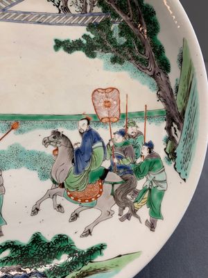 A Chinese famille verte dish with narrative design, lingzhi mark, Kangxi — photo 5