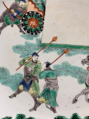 A Chinese famille verte dish with narrative design, lingzhi mark, Kangxi — photo 8