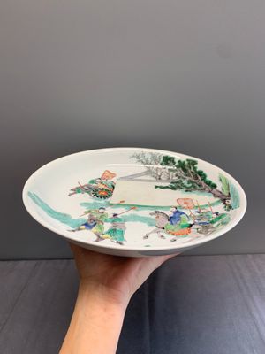 A Chinese famille verte dish with narrative design, lingzhi mark, Kangxi — photo 9