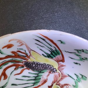 A Chinese famille verte 'dragon and phoenix' dish, Kangxi — 照片 5