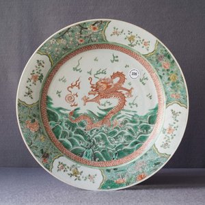 A Chinese famille verte 'dragon chasing the pearl' dish, Kangxi — 照片 13
