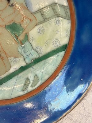 A Chinese famille verte 'Erotic Subject' plate, 19th C. — photo 5