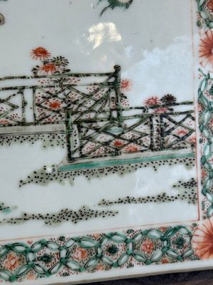 A Chinese famille verte 'Feng Qiu Huang 鳳求凰' plaque, Kangxi — photo 6
