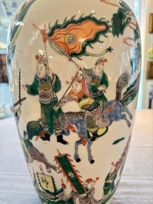 A Chinese famille verte 'Feng Shen Yan Yi 封神演義' vase, Kangxi mark, 19th C. — photo 13