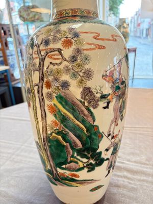 A Chinese famille verte 'Feng Shen Yan Yi 封神演義' vase, Kangxi mark, 19th C. — photo 17