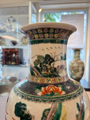 A Chinese famille verte 'Feng Shen Yan Yi 封神演義' vase, Kangxi mark, 19th C. — photo 19