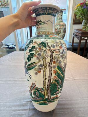 A Chinese famille verte 'Feng Shen Yan Yi 封神演義' vase, Kangxi mark, 19th C. — photo 3