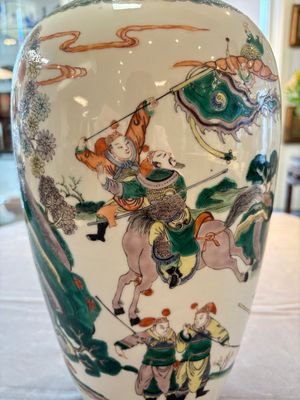 A Chinese famille verte 'Feng Shen Yan Yi 封神演義' vase, Kangxi mark, 19th C. — photo 5