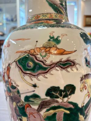 A Chinese famille verte 'Feng Shen Yan Yi 封神演義' vase, Kangxi mark, 19th C. — photo 7