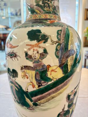 A Chinese famille verte 'Feng Shen Yan Yi 封神演義' vase, Kangxi mark, 19th C. — photo 9