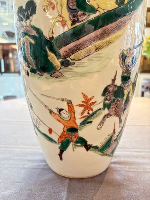 A Chinese famille verte 'Feng Shen Yan Yi 封神演義' vase, Kangxi mark, 19th C. — photo 10