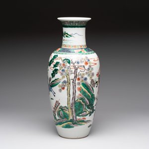 A Chinese famille verte 'Feng Shen Yan Yi 封神演義' vase, Kangxi mark, 19th C. — photo 2