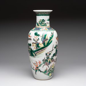 A Chinese famille verte 'Feng Shen Yan Yi 封神演義' vase, Kangxi mark, 19th C. — photo 4