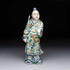 A Chinese famille verte figure of Han Xiangzi 韓湘子, Jiangxi mark, 19th C. — foto 2