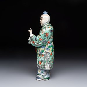 A Chinese famille verte figure of Han Xiangzi 韓湘子, Jiangxi mark, 19th C. — foto 3