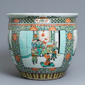 A Chinese famille verte fish bowl, 19th C. — photo 1