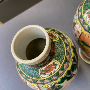 A Chinese famille verte five-piece garniture, Kangxi mark, 19th C. — photo 25