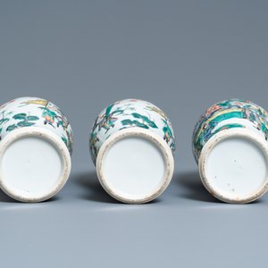 A Chinese famille verte five-piece garniture, Kangxi mark, 19th C. — photo 8
