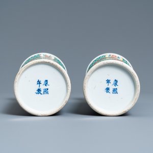 A Chinese famille verte five-piece garniture, Kangxi mark, 19th C. — photo 10
