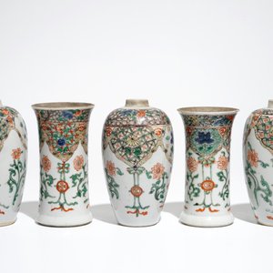 A Chinese famille verte five-piece garniture, Kangxi — photo 3