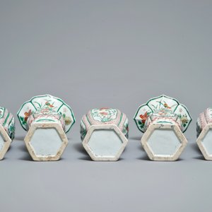 康熙  五彩瓷瓶花卉纹五件 — 照片 6
