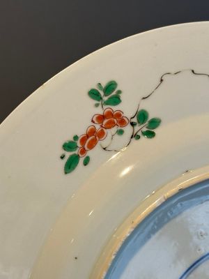A Chinese famille verte 'flower basket' dish, ding mark, Kangxi — photo 15