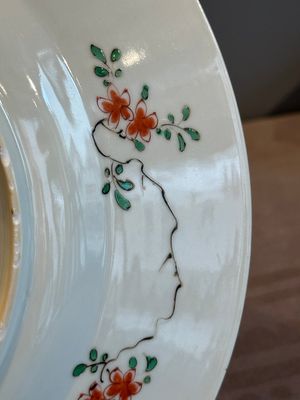A Chinese famille verte 'flower basket' dish, ding mark, Kangxi — photo 17