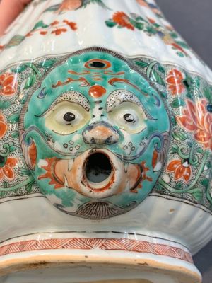 A Chinese famille verte fountain and basin with birds among flowering branches, Kangxi — photo 17