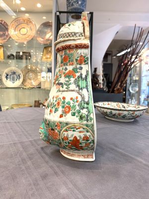 A Chinese famille verte fountain and basin with birds among flowering branches, Kangxi — photo 3