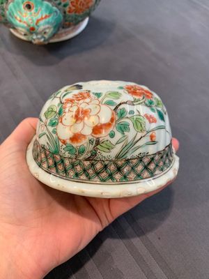 A Chinese famille verte fountain and basin with birds among flowering branches, Kangxi — photo 6