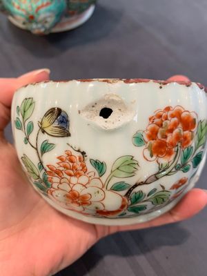 A Chinese famille verte fountain and basin with birds among flowering branches, Kangxi — photo 7
