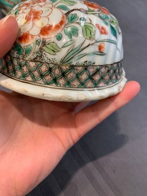 A Chinese famille verte fountain and basin with birds among flowering branches, Kangxi — photo 10
