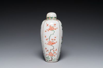 A Chinese famille verte 'four seasons' jar and cover, Kangxi