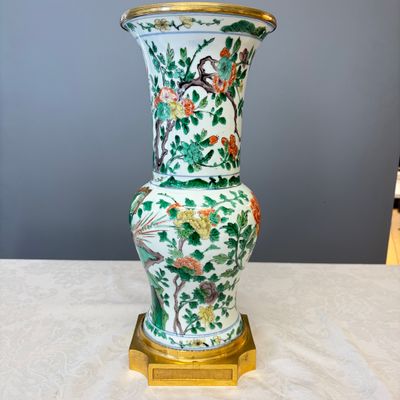 A Chinese famille verte gilt-bronze-mounted 'Yenyen' vase with pheasants — photo 5