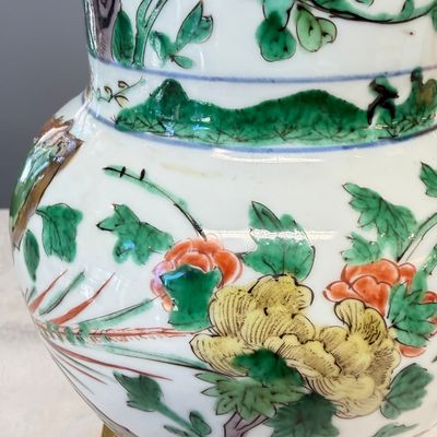 A Chinese famille verte gilt-bronze-mounted 'Yenyen' vase with pheasants — photo 8