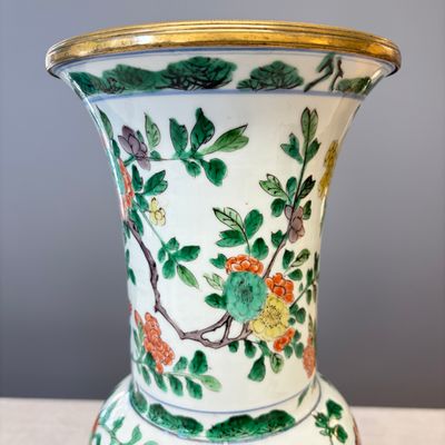 A Chinese famille verte gilt-bronze-mounted 'Yenyen' vase with pheasants — photo 11