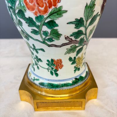 A Chinese famille verte gilt-bronze-mounted 'Yenyen' vase with pheasants — photo 13