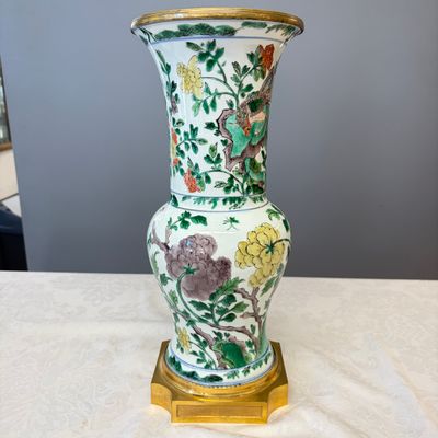 A Chinese famille verte gilt-bronze-mounted 'Yenyen' vase with pheasants — photo 14